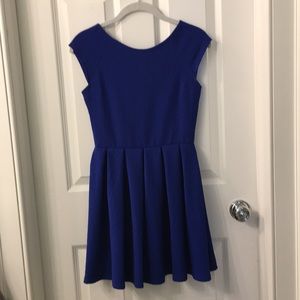 A navy blue dress